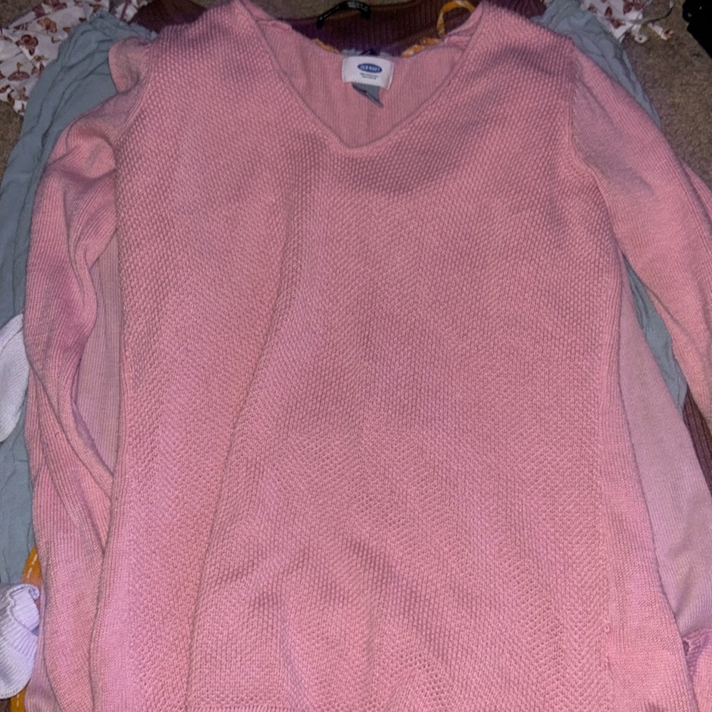 pink knit long sleeve xs